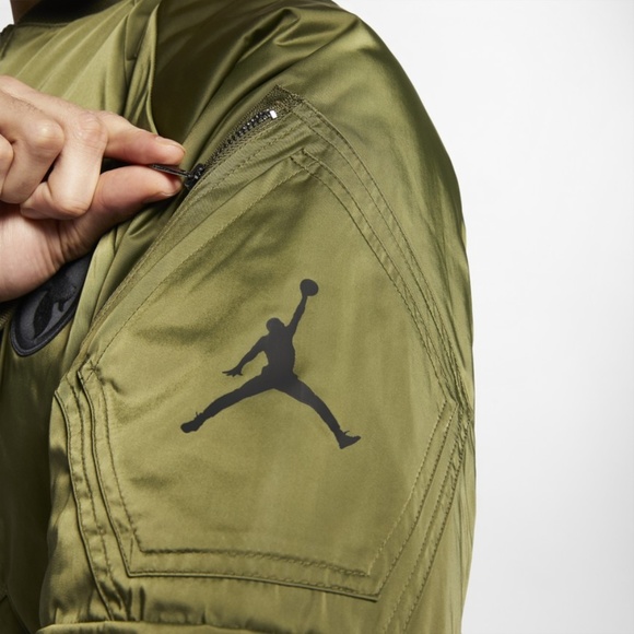 Air Jordan GOAT J-1 Bomber Jacket Olive Small - Picture 3 of 8